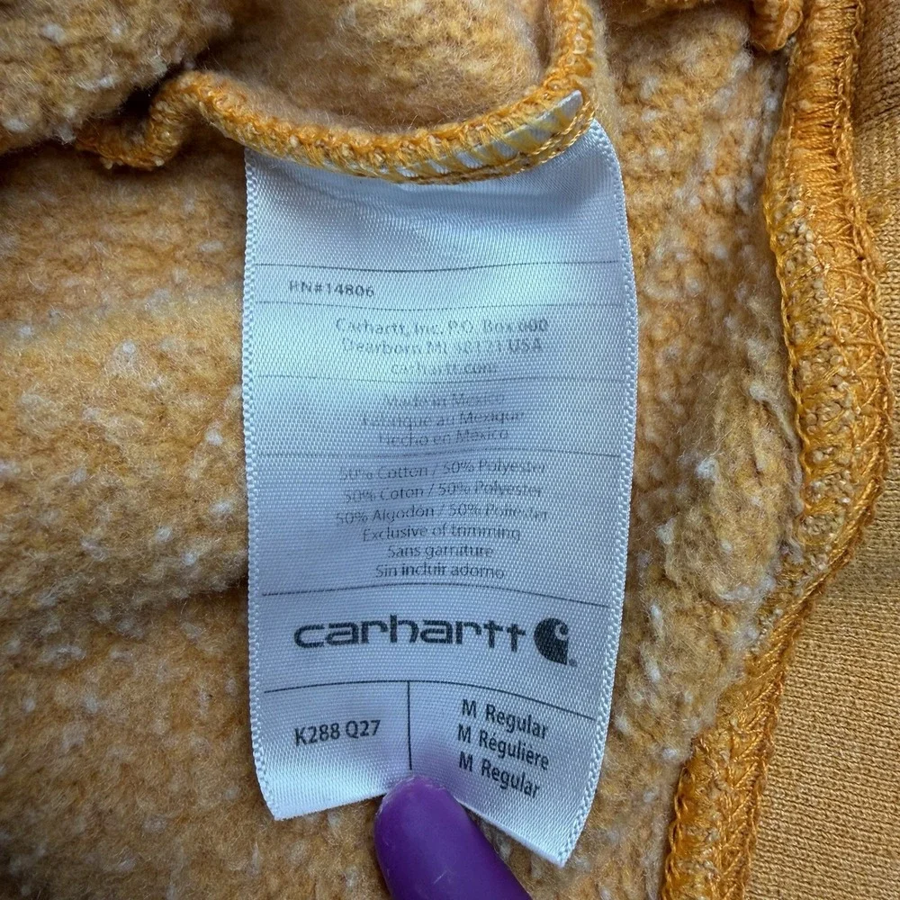 Carhartt Loose Fit Graphic Hoodie Sweatshirt Pullover K288 Q27 Orange Men Medium